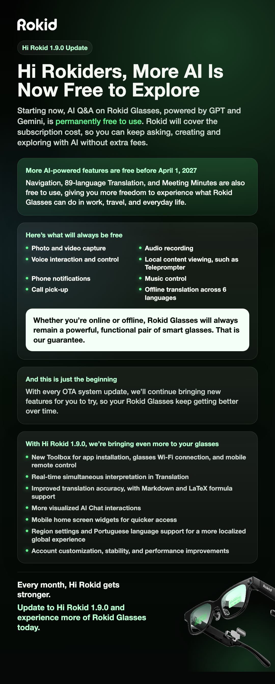 More AI Is Now Free to Explore: Introducing Hi Rokid 1.9.0